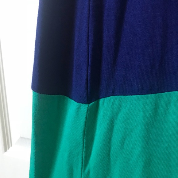 Blue green color block maxi dress - Picture 3 of 3